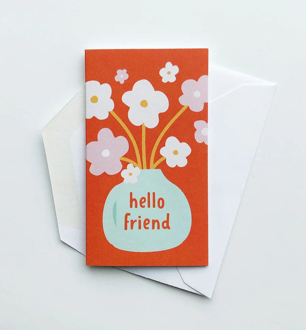 Hello Friend floral mini card