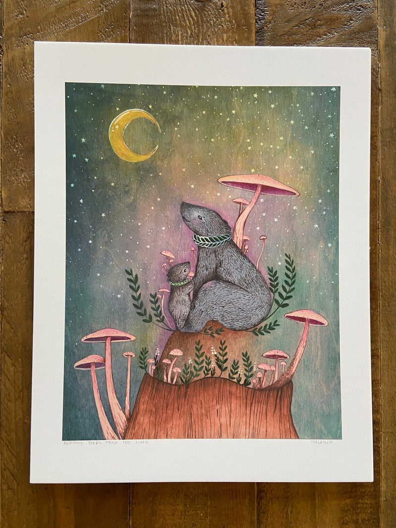 "Bedtime story from the Moon" Art Print