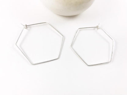 Hexagon Hoop Earrings