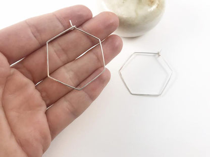 Hexagon Hoop Earrings