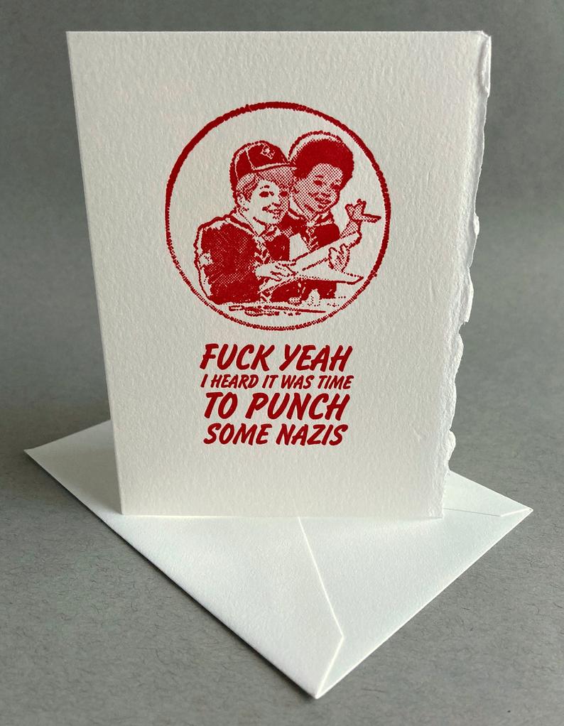 "I Heard It Was Time to Punch Some Nazis!" Card