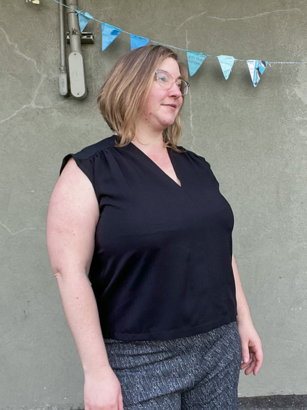 Gracie Blouse in Soft Black Rayon