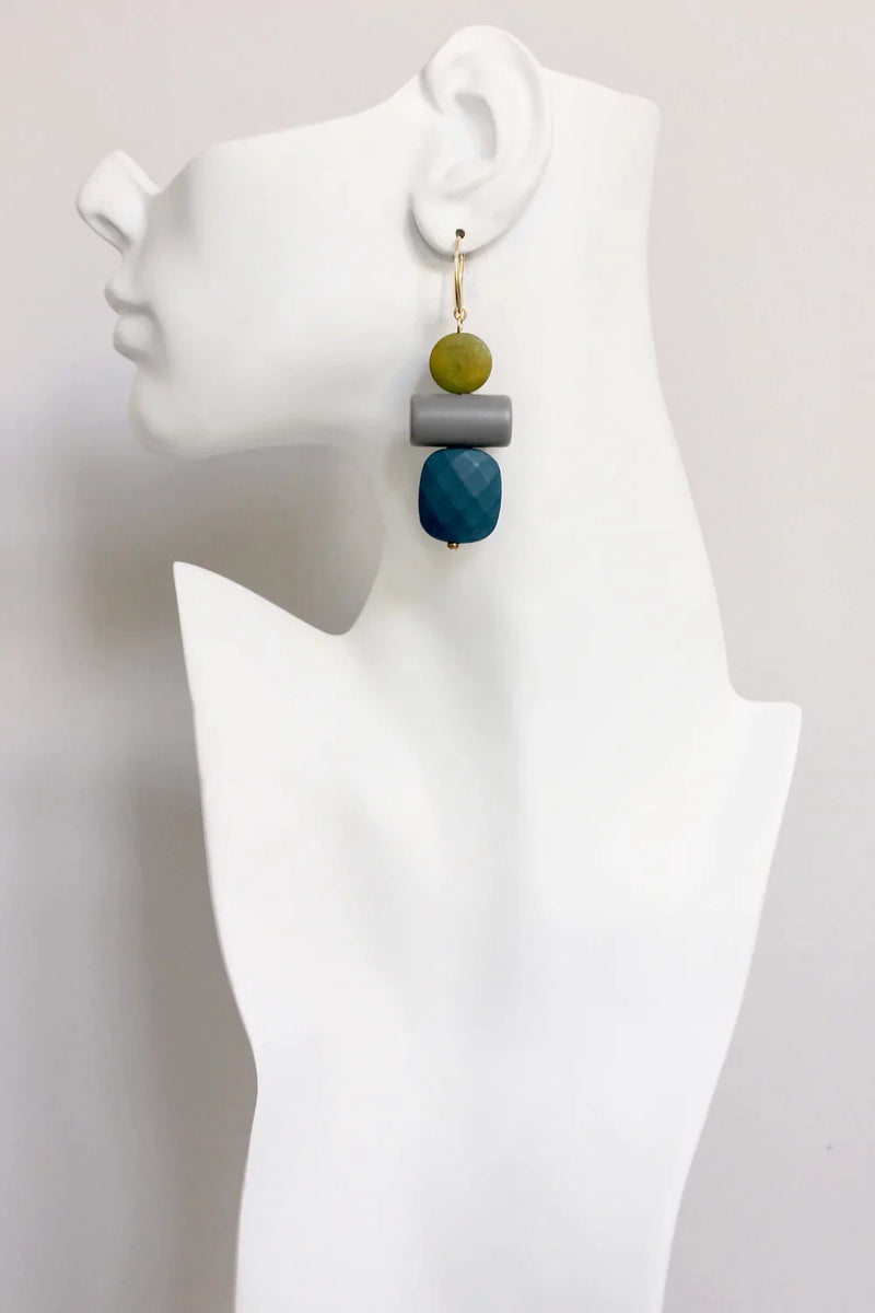 Wood and acrylic earrings