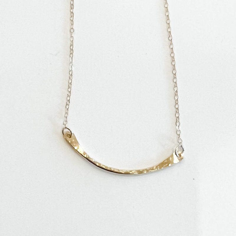 Curved Bar Necklace in Gold Fill