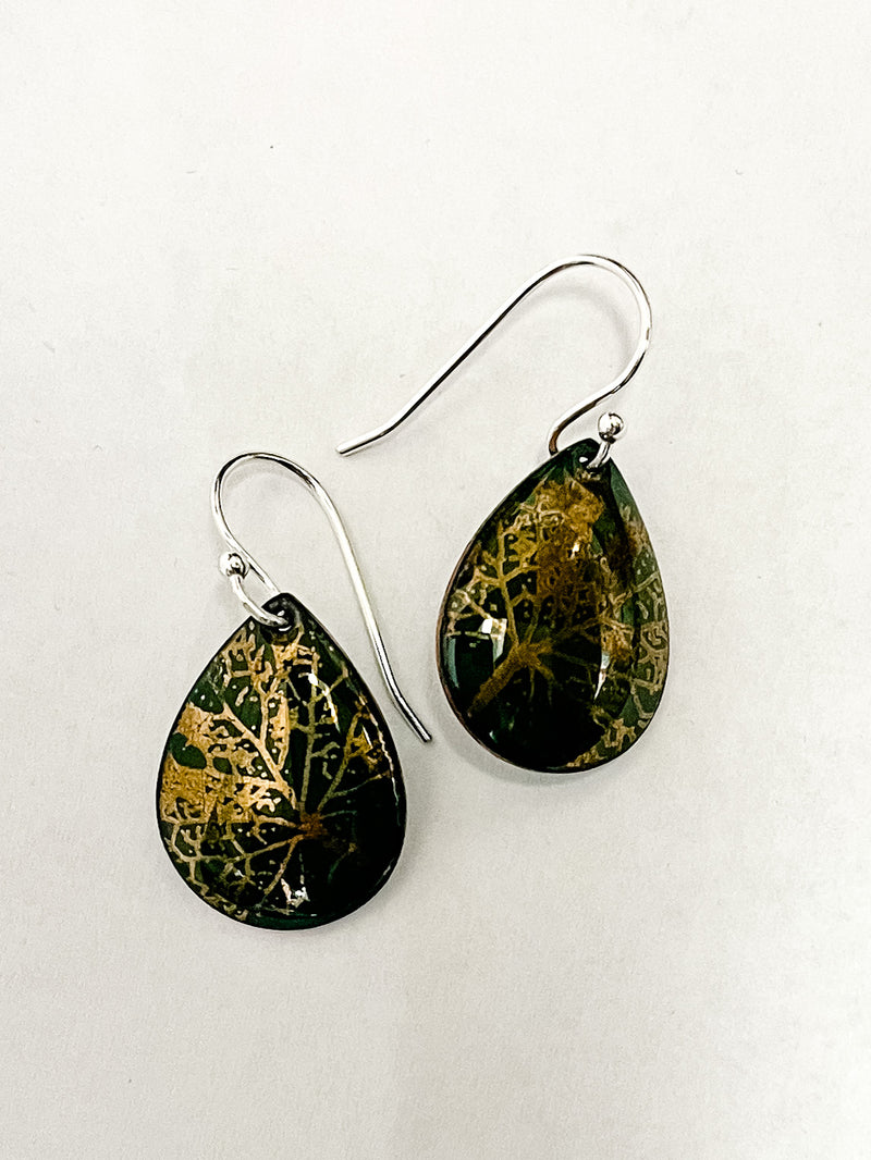 Medium Teardrop Enamel Earrings- Various Patterns!