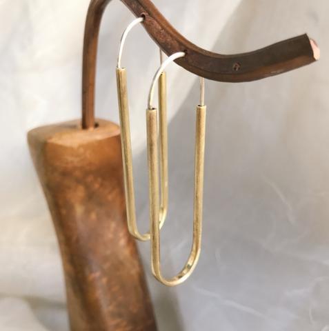 Hand Formed Brass & Sterling Hoops