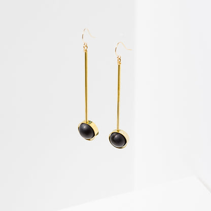 Aberrant Brass and Stone Earrings