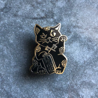 Rose City Maneki-Neko Enamel Pin