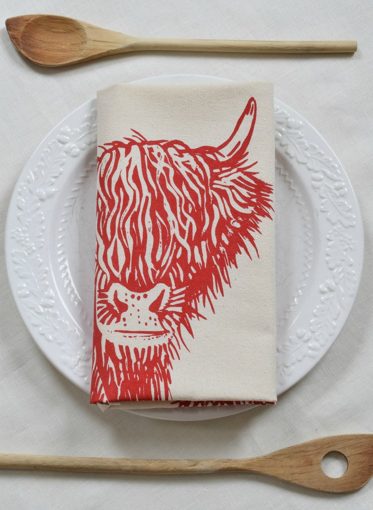 Highland Cow Tea Towel