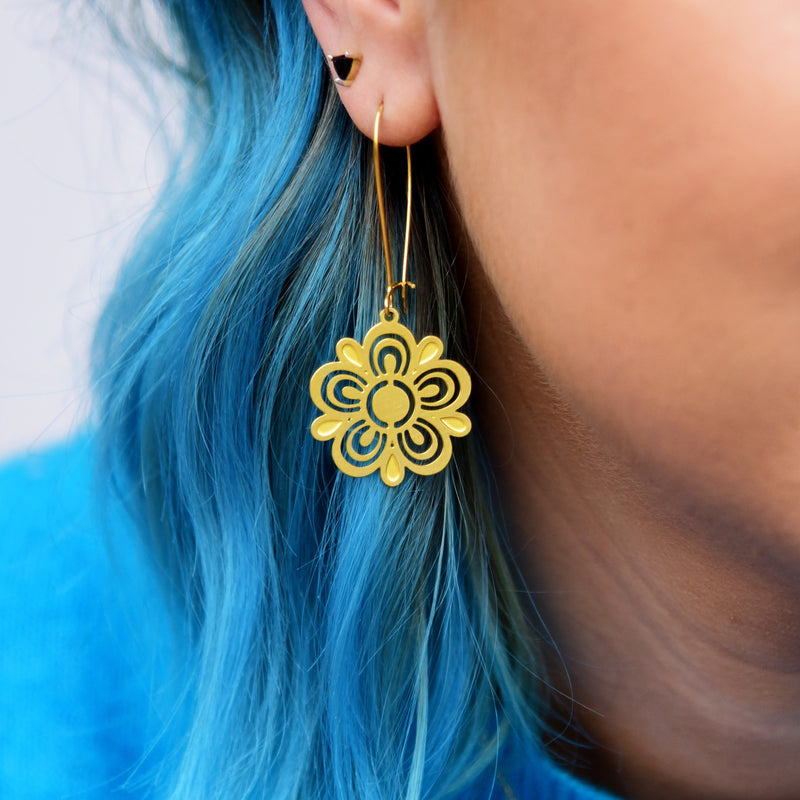 Retro Pyrex Flower Earrings