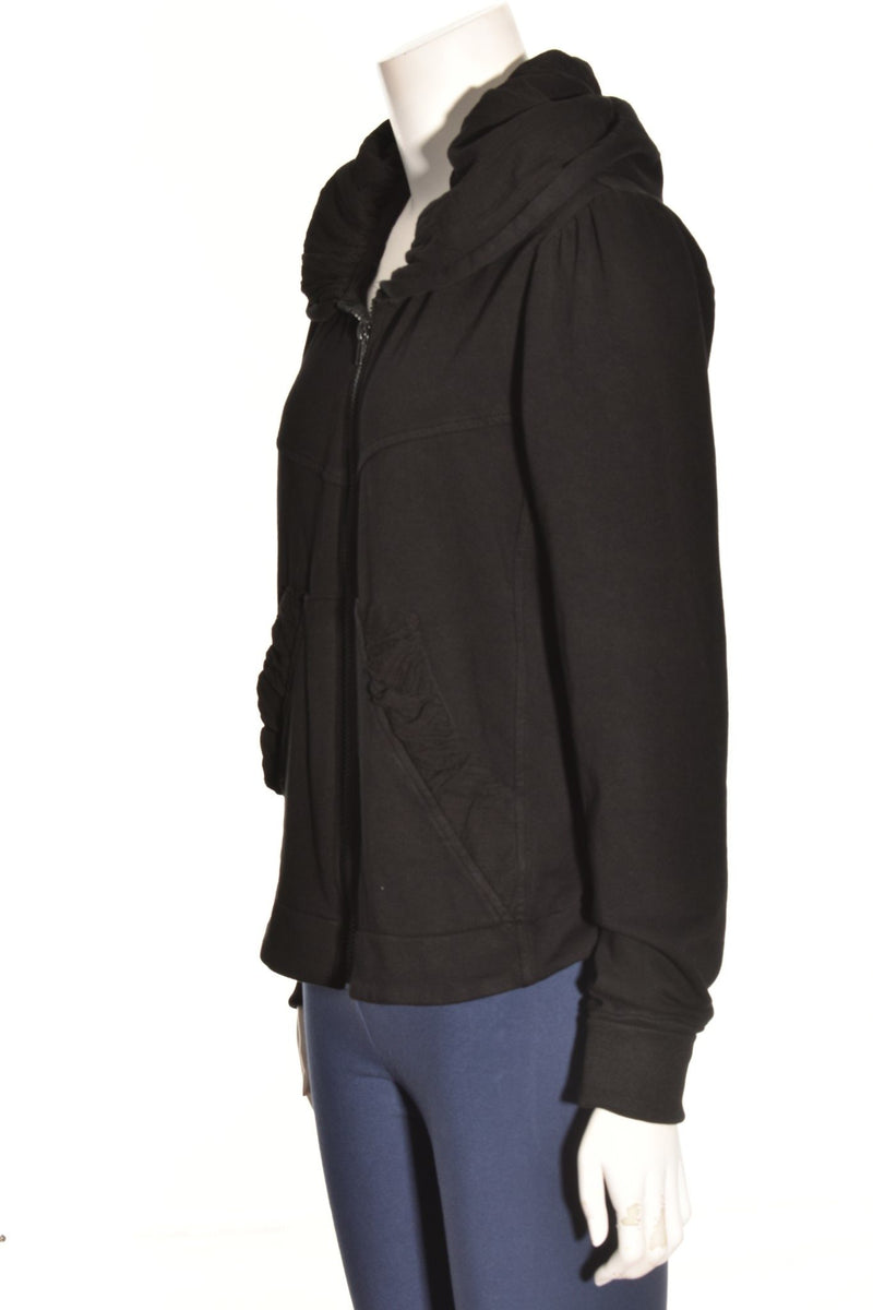 Lux Hooded Jacket in Black French Terry