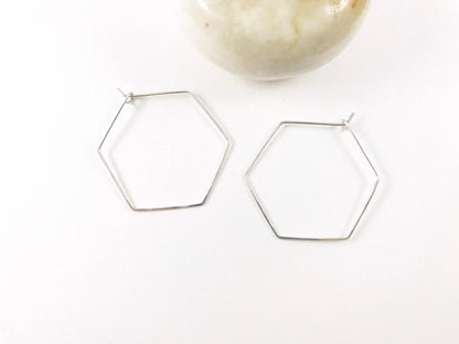 Hexagon Hoop Earrings