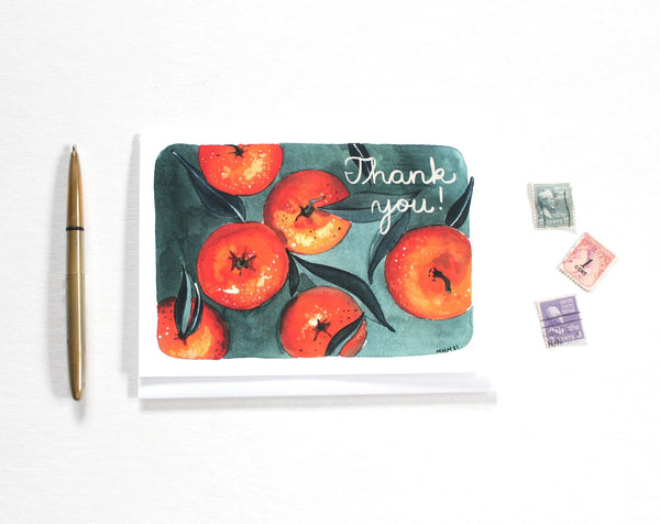 Tangerine Thank You Blank Greeting Card