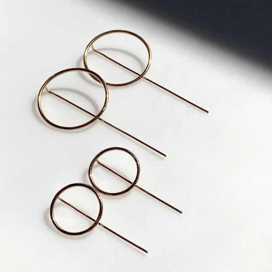 Circle and Line Threader Earring